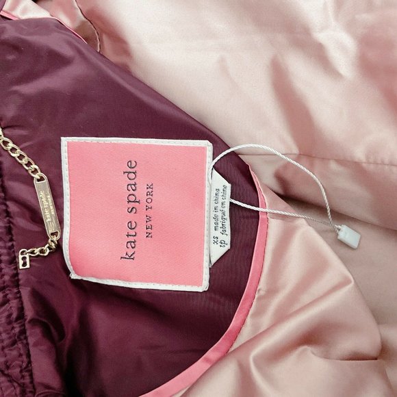 Kate Spade Quilted Snap Button Jacket Coat Red XS - Picture 7 of 12